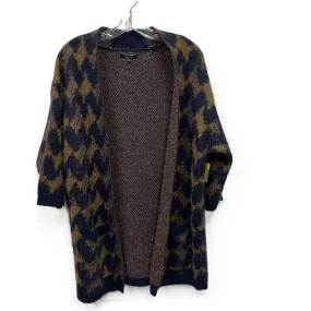 Sweater Cardigan By Lucky Brand In Blue & Brown, Size: S