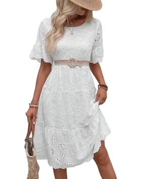 Tamara Eyelet Dress White