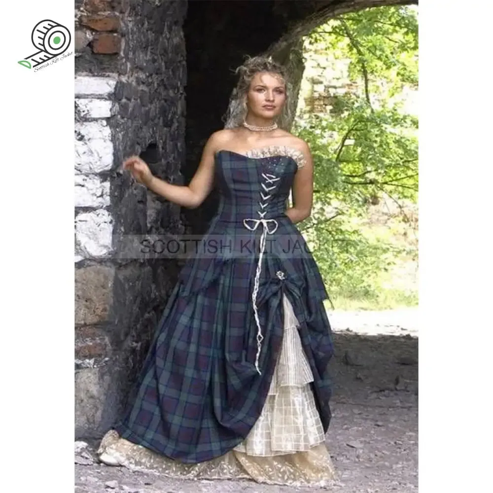 Tartan wedding Dress gown by Bella