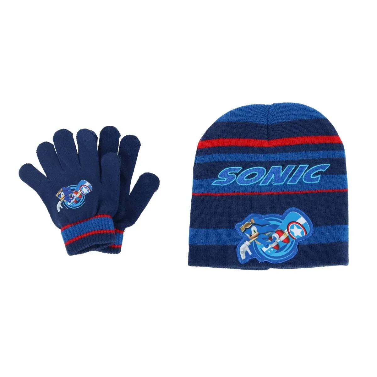 Textiel Trade Kids' One Size Fits Most Sonic the Hedgehog Hat and Gloves Winter Set