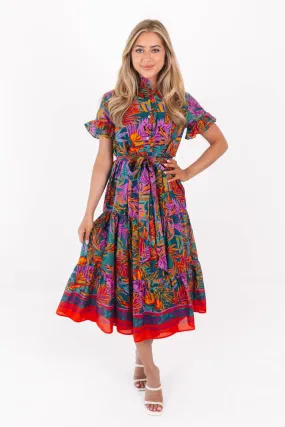 The Asher Button Up Midi Dress - Multi