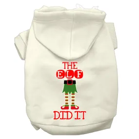 The Elf Did It Screen Print Dog Hoodie Cream Xxxl