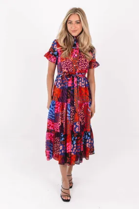 The Jade Button Up Midi Dress - Multi