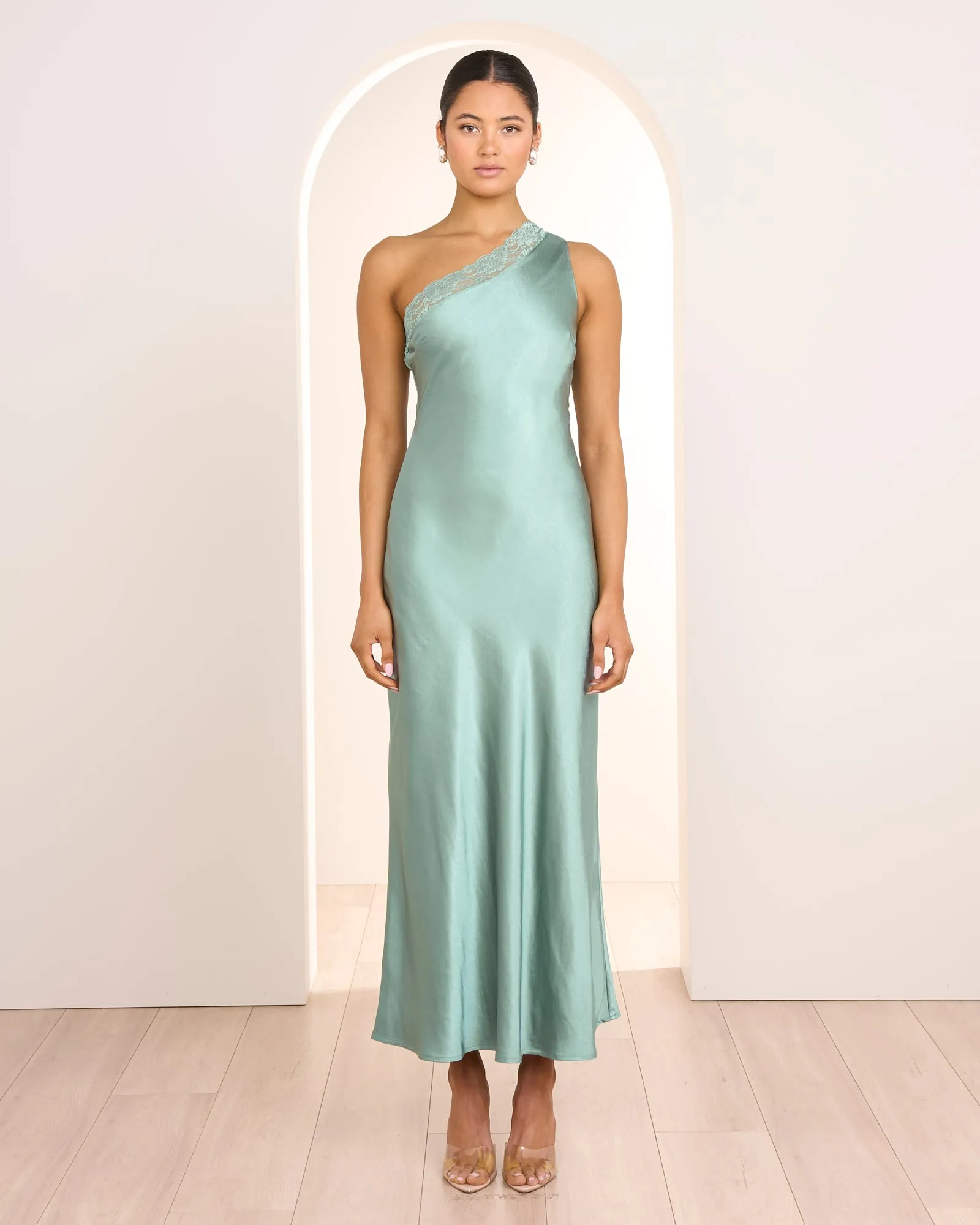 Thea One Shoulder Satin Dress