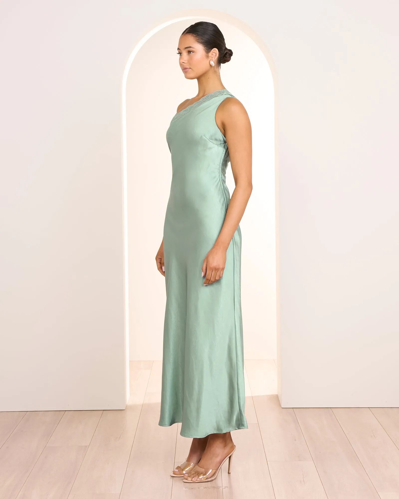 Thea One Shoulder Satin Dress