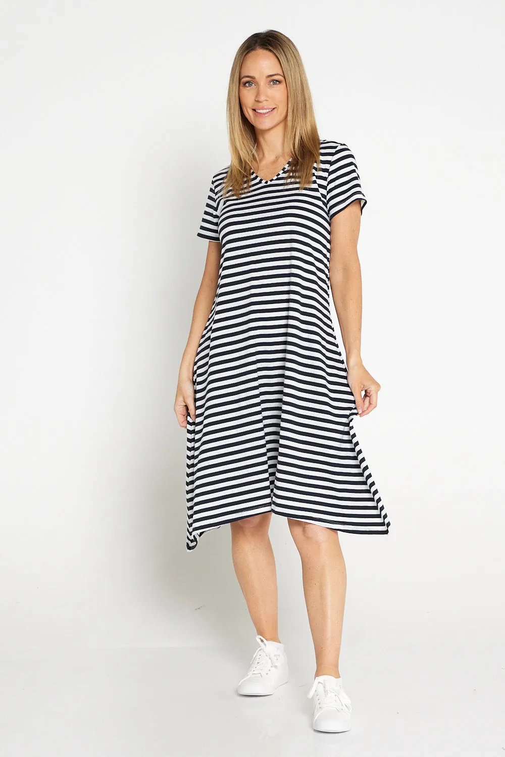 Vanessa Dress - Black Stripe