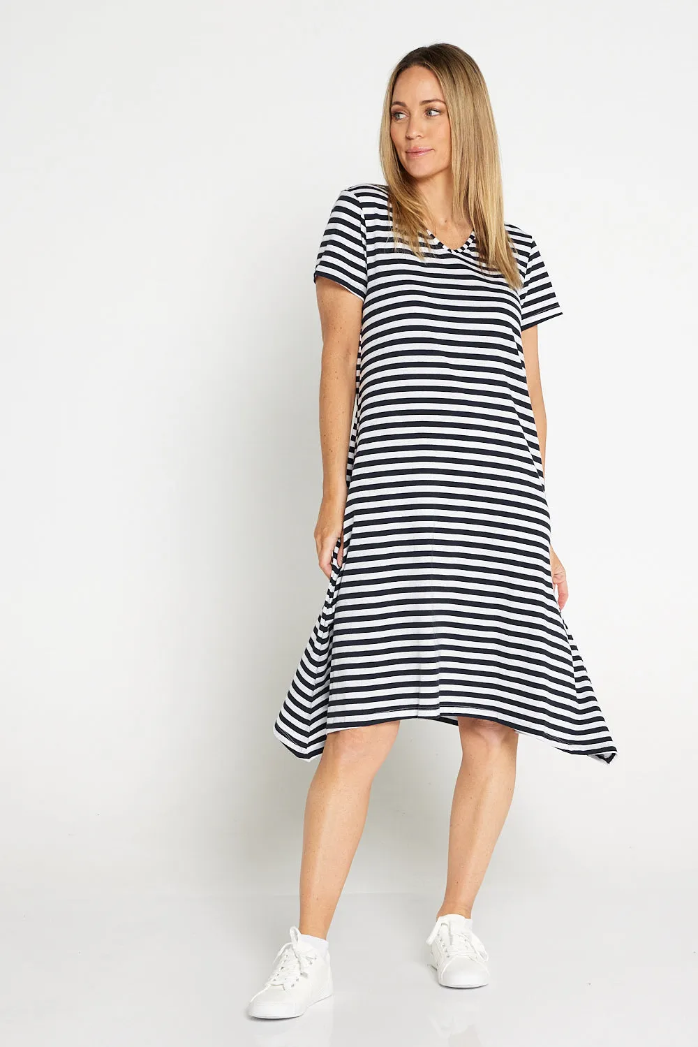 Vanessa Dress - Black Stripe