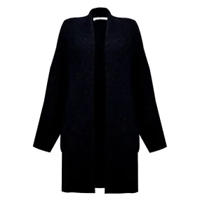 Veritie Boucle Cardigan in Dark Navy