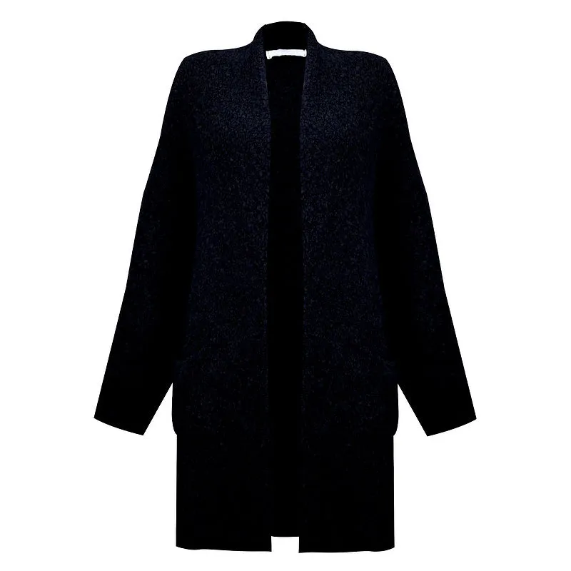 Veritie Boucle Cardigan in Dark Navy