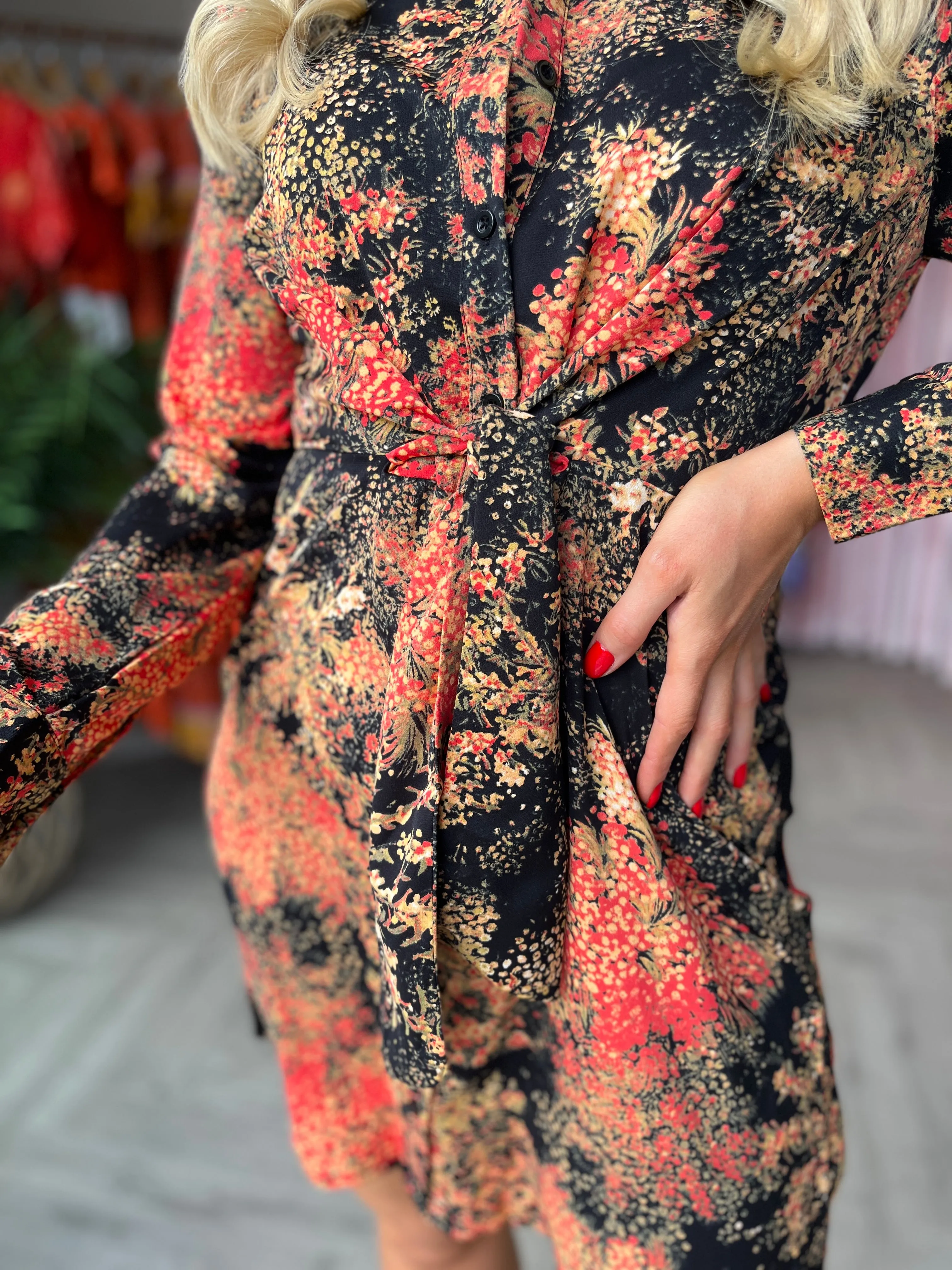 Verity Shirt Dress Orange Floral