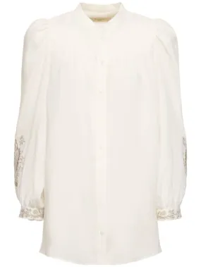 Weekend Max Mara   Carnia embroidered linen shirt 