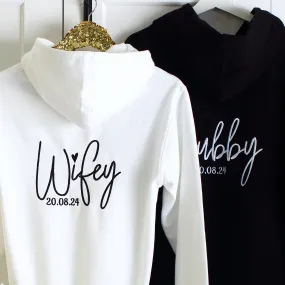 Wifey Hubby Zipped Hoodies