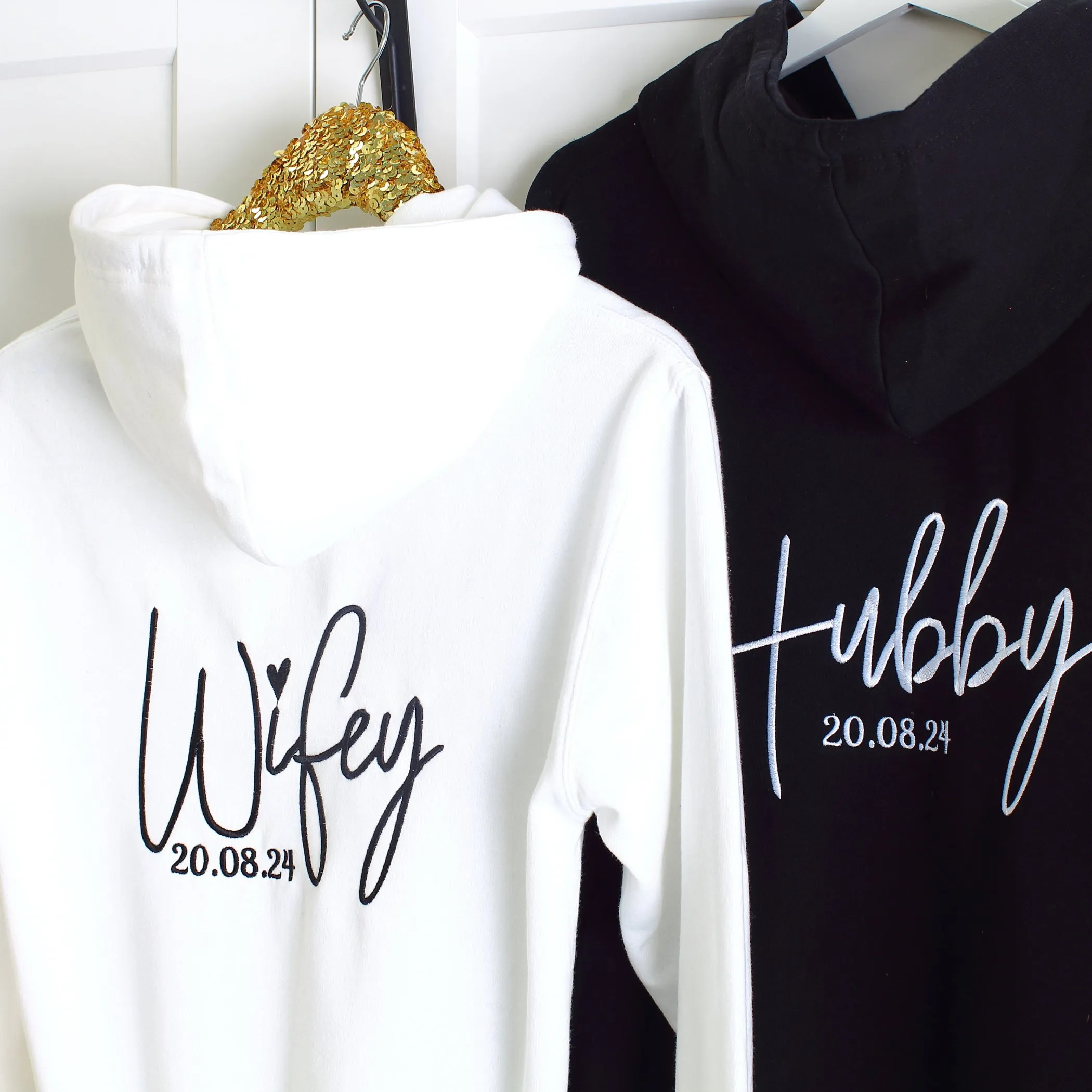 Wifey Hubby Zipped Hoodies