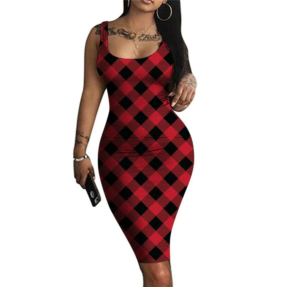 Women Print Bodycon Pencil Dress