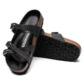 Women's Birkenstock Franca Oiled Leather Color: Black (MEDIUM/NARROW WIDTH)