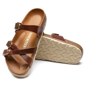 Women's Birkenstock Franca Oiled Leather Color: Cognac