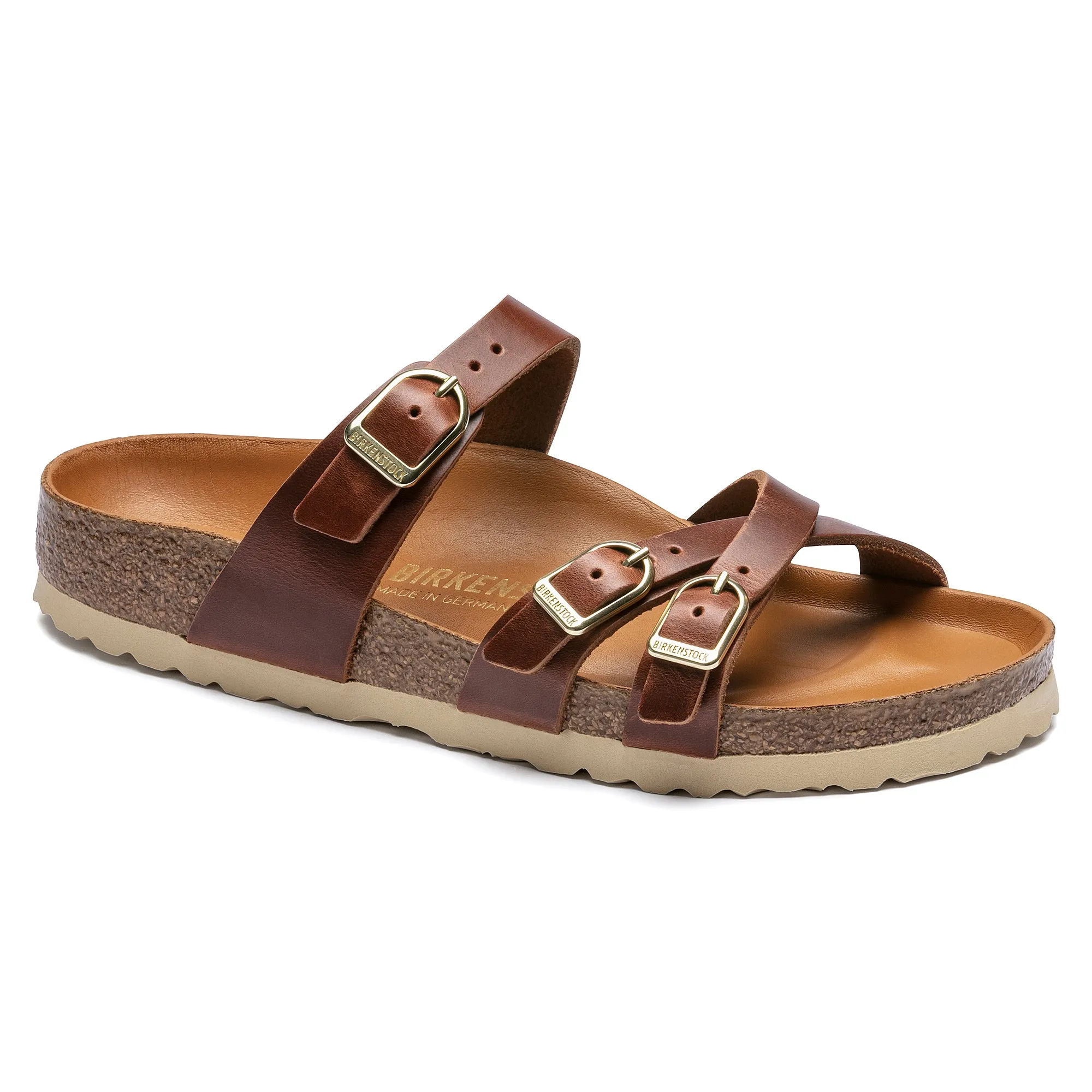 Women's Birkenstock Franca Oiled Leather Color: Cognac