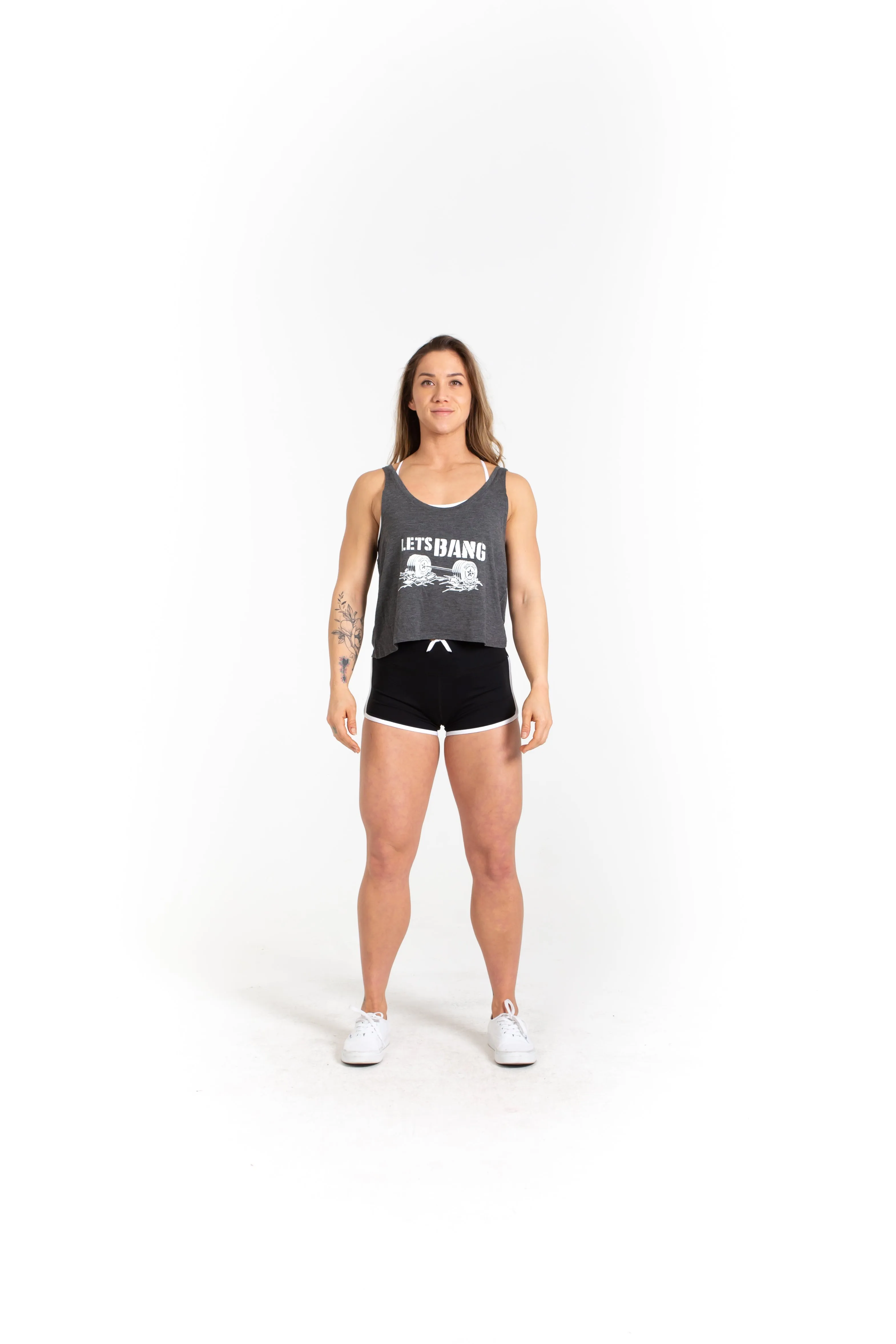 Women's Crop Top - Let's Bang - Charcoal Gray