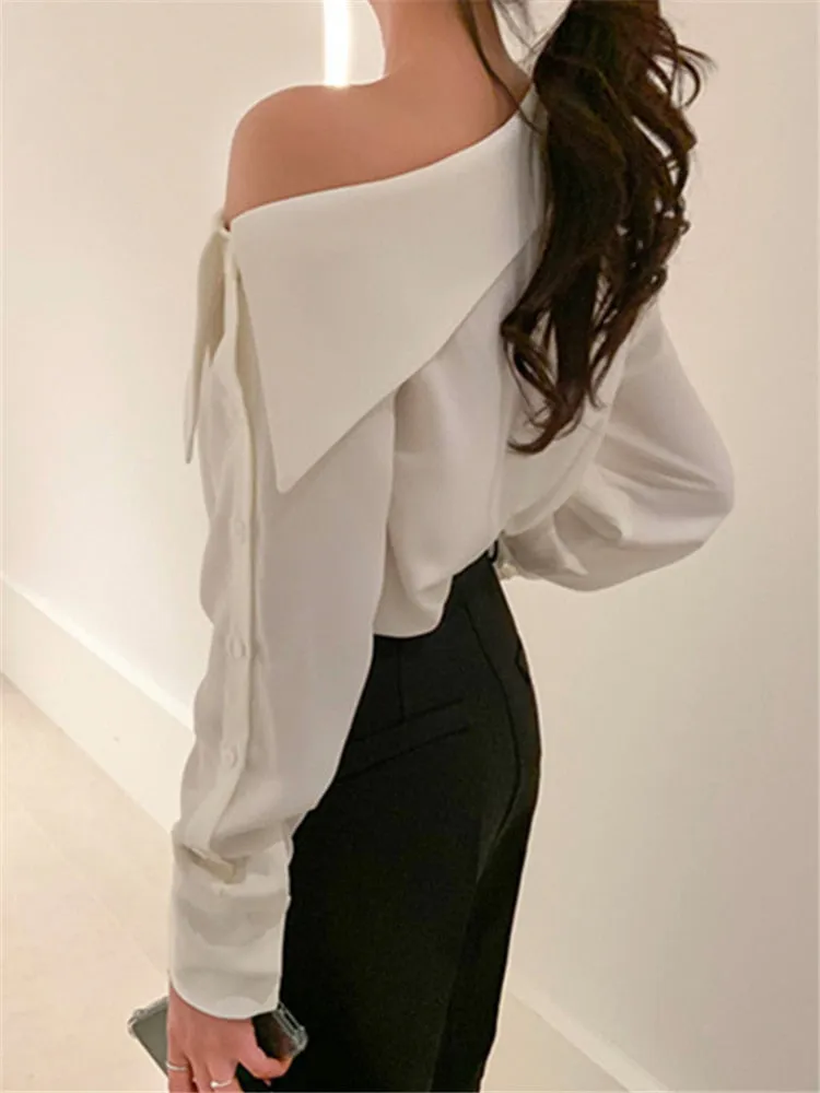 Womens Elegant One Shoulder Top