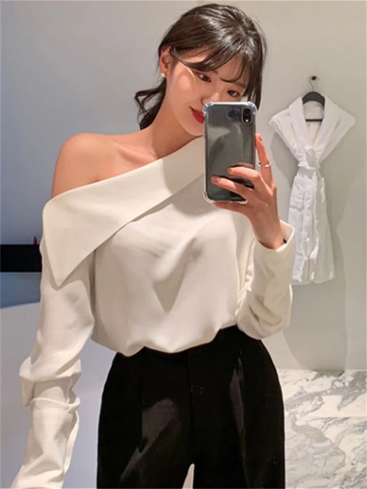 Womens Elegant One Shoulder Top