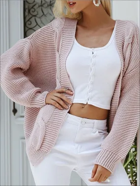 Women's Fall Twist Knitted Casual Cardigan