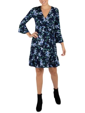 Women's Floral Printed Flare Dress,Navy