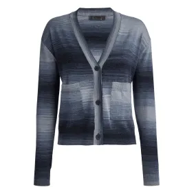 Womens Ombre Merino Wool Cardigan Ink - AW23