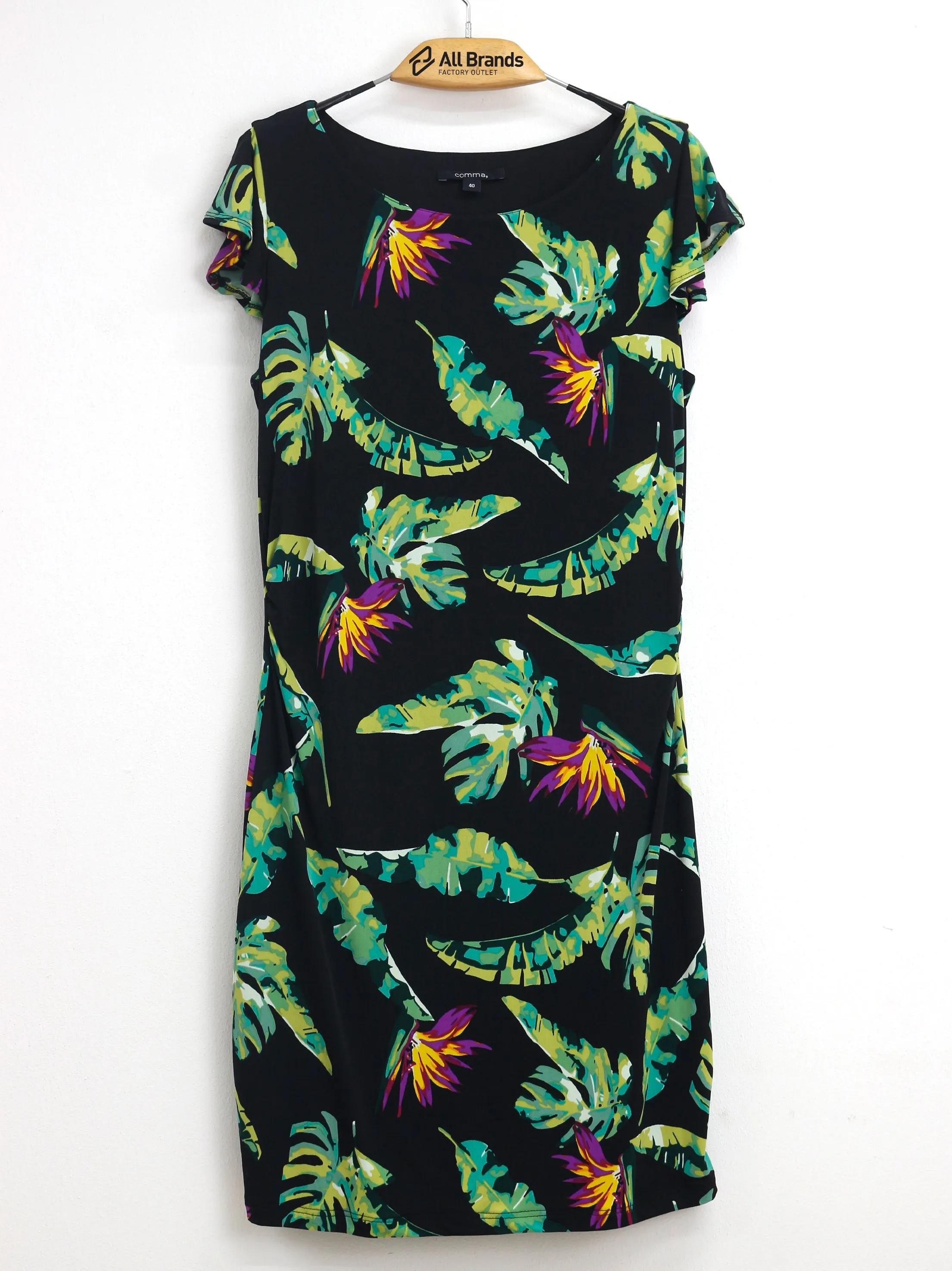 Women's Printed Dress, Black