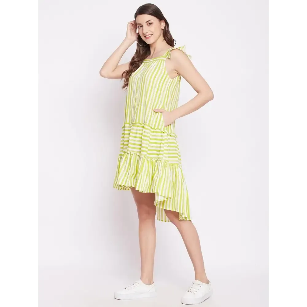 Women's Pure Cotton Stripe Midi Dress