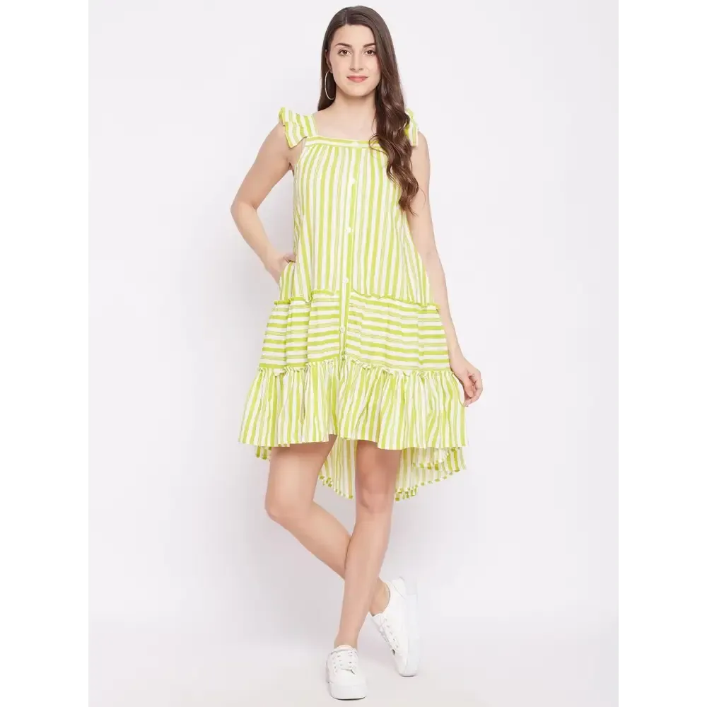 Women's Pure Cotton Stripe Midi Dress