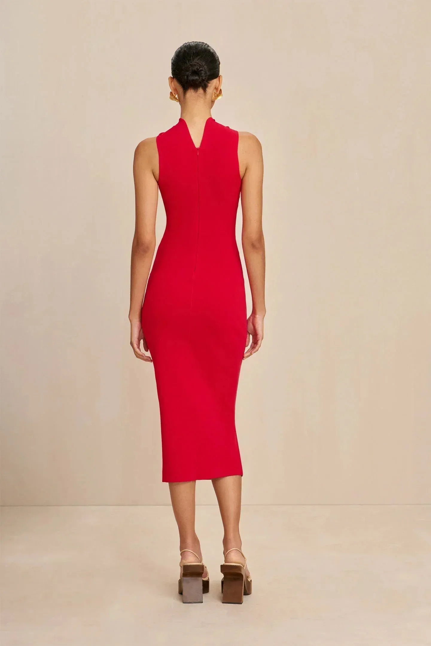 Women's Strapless Mid-Calf Bodycon Dress