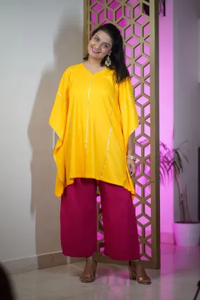 Yellow Festive Kaftan Kurta - Manjal