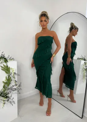 Your Fantasy Ruffle Midi Dress - Green